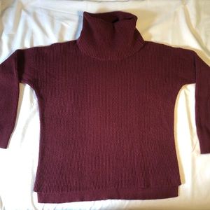 Madewell Maroon Convertible Turtleneck Sweater